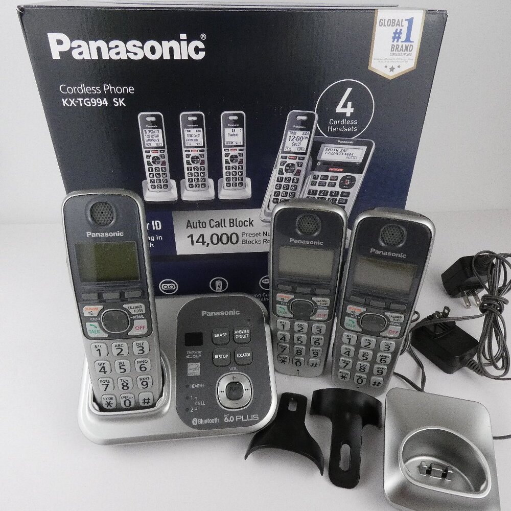 Panasonic KX-TG994 SK Phone System Base 3 Cordless Handsets With Chargers